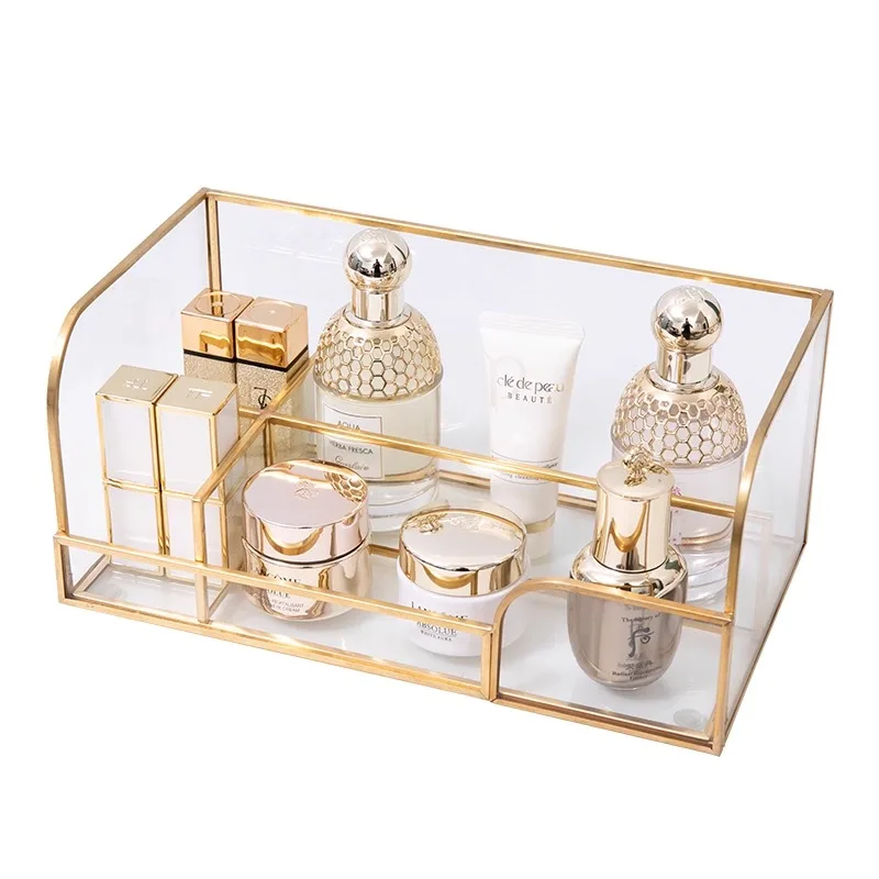 Luxury Skincare Tools - 라이트 럭셔리 데스크탑 화장품 정리함 메이크업